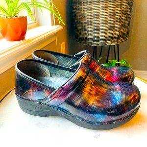 Women’s “Dansko” Multi-color Metallic Clogs, size 37 EU, size 7.